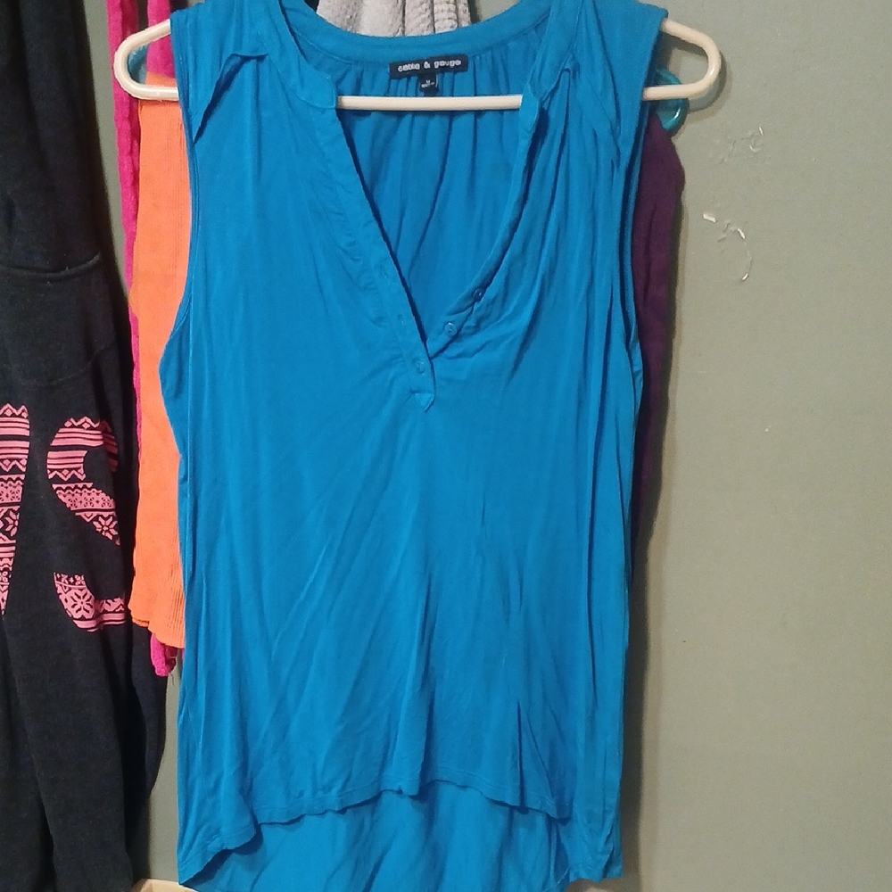Blue Sleeveless Top